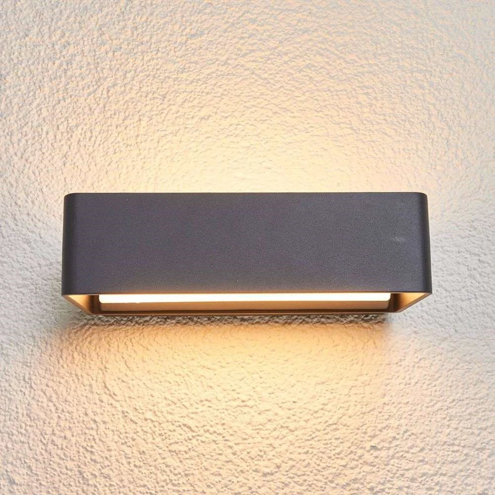 Lucande Lámparas Logan Udendørs Aplique De Pared Antracite/White - Lucande - Imagen 2