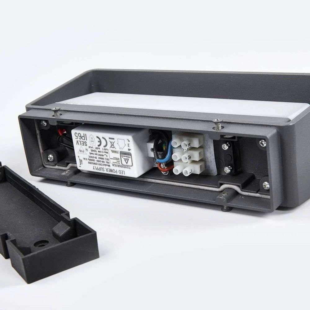 Lucande Lámparas Logan Udendørs Aplique De Pared Antracite/White - Lucande - Imagen 6