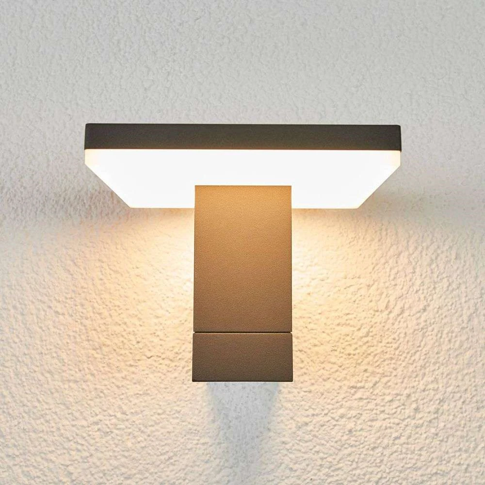 Lucande Lámparas Olesia Aplique Pared Exterior Dark Grey/Opal - Lucande - Imagen 3