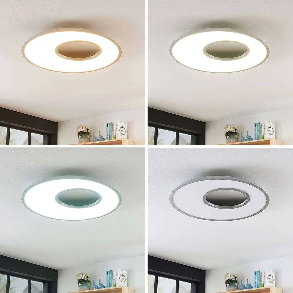 Lucande Lámparas Durun Lámpara De Techo Ø60 White/Silver - Lucande - Imagen 3