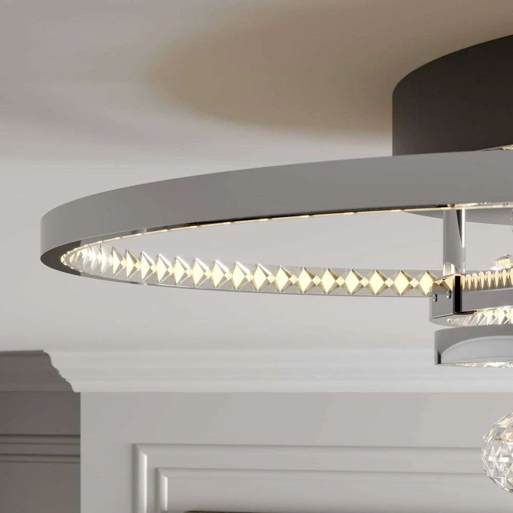 Lucande Lámparas Keely Lámpara De Techo L Chrome/Clear - Lucande - Imagen 5