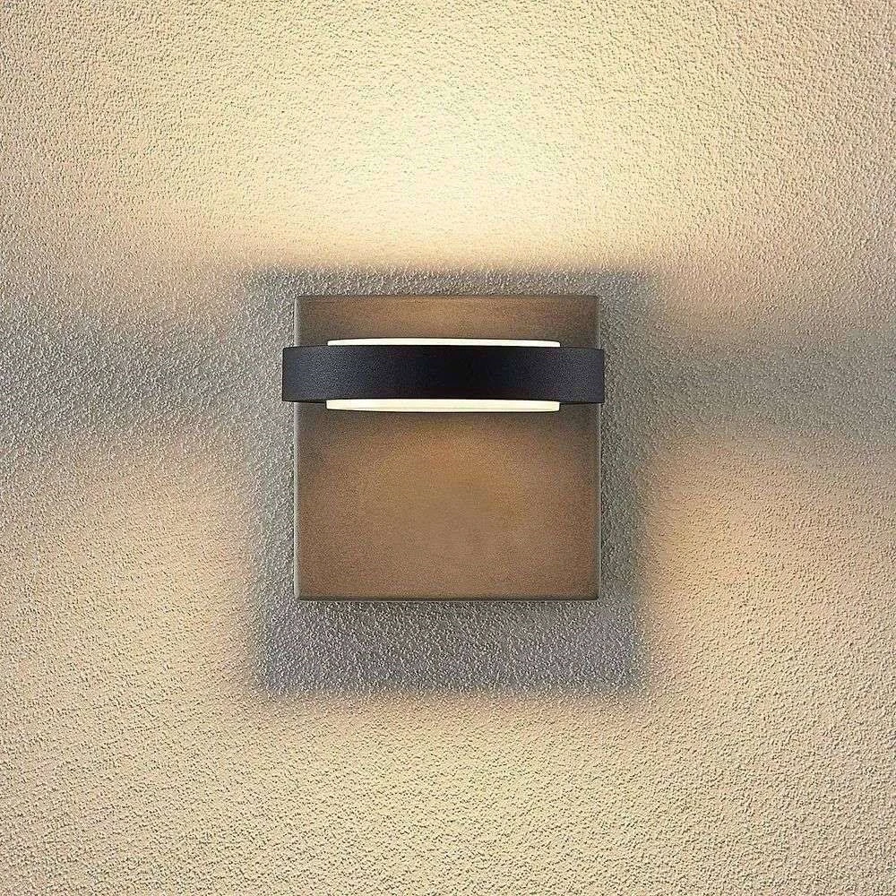 Lucande Lámparas Belna LED Exterior Aplique De Pared Grey - Lucande - Imagen 4