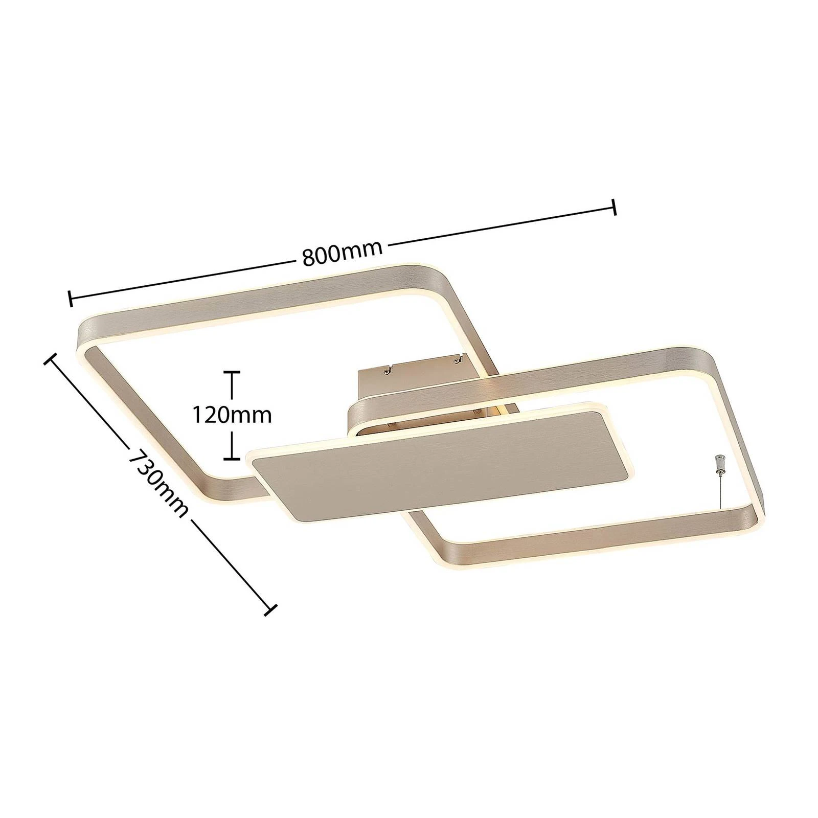 Lucande Lámparas Kadira 80 Lámpara De Techo Nickel - Lucande - Imagen 3