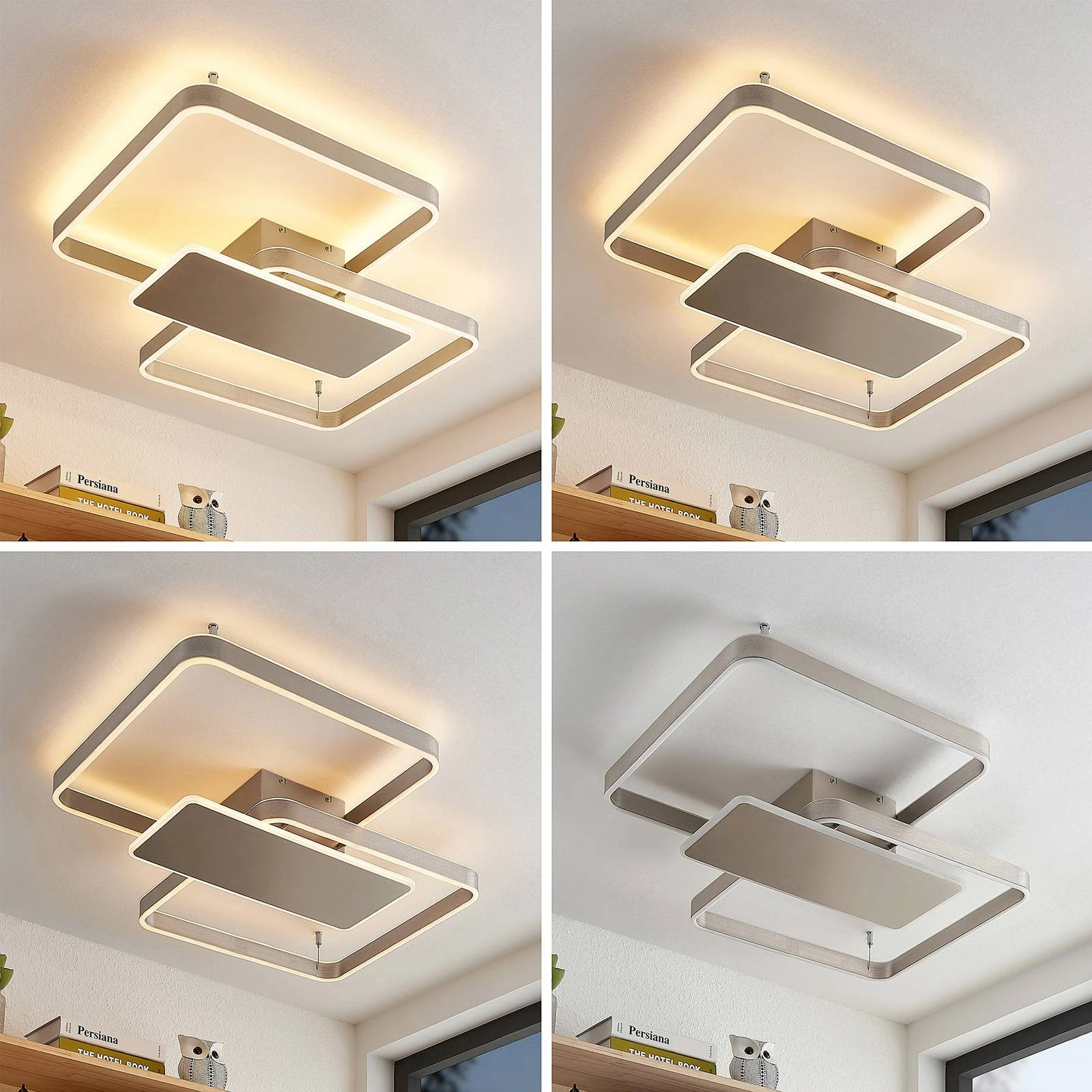 Lucande Lámparas Kadira 80 Lámpara De Techo Nickel - Lucande - Imagen 4