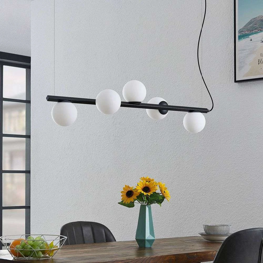 Lucande Lámparas Emarin Long Lámpara Colgante Black/Opal - Lucande - Imagen 2
