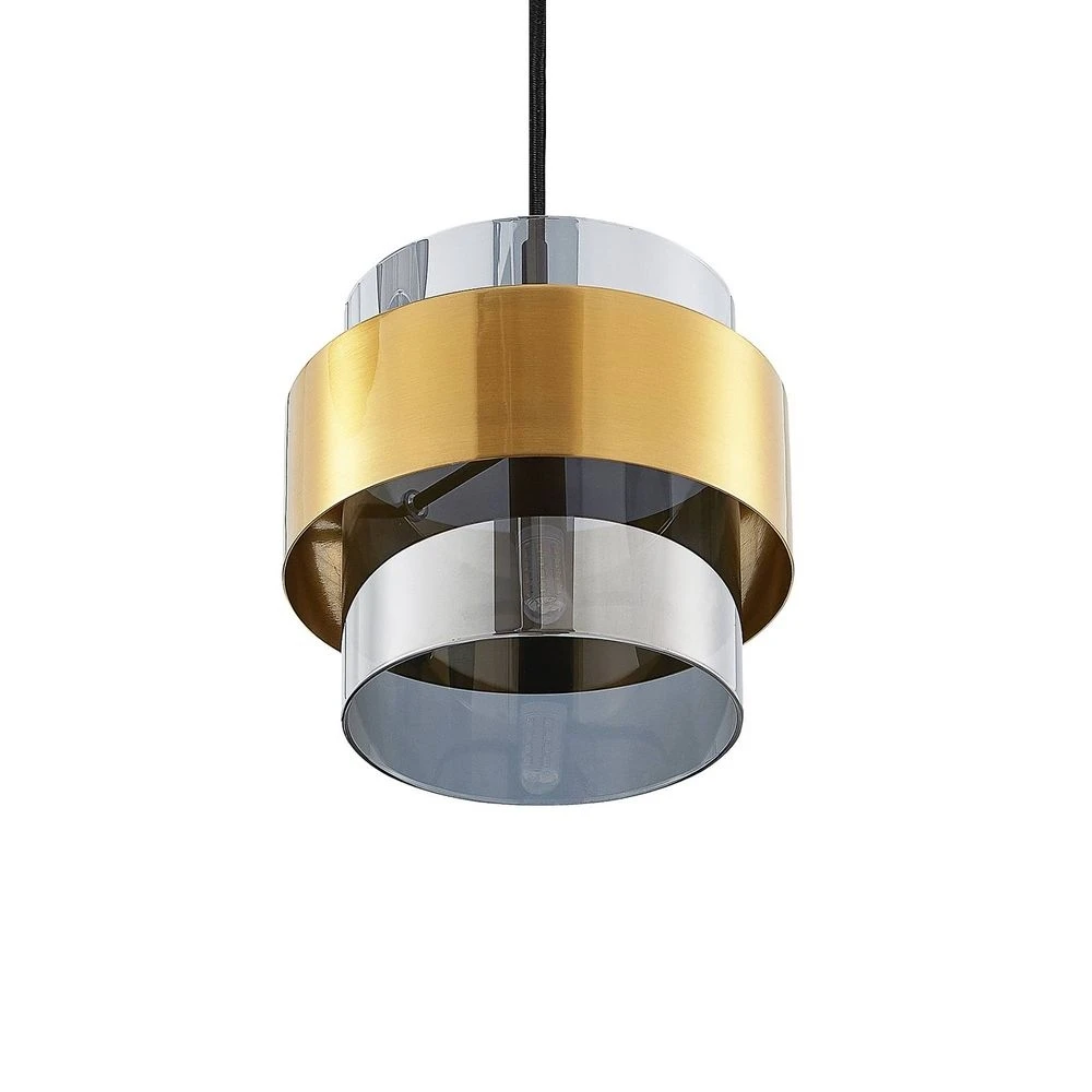 Lucande Lámparas Ikibare Cluster Lámpara Colgante Black/Brass/Smoke - Lucande - Imagen 5