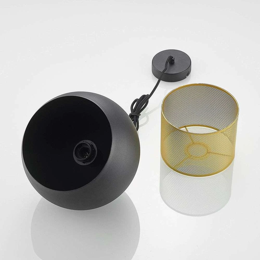 Lucande Lámparas Sivaniel Lámpara Colgante Ø25 Black/Gold - Lucande - Imagen 6