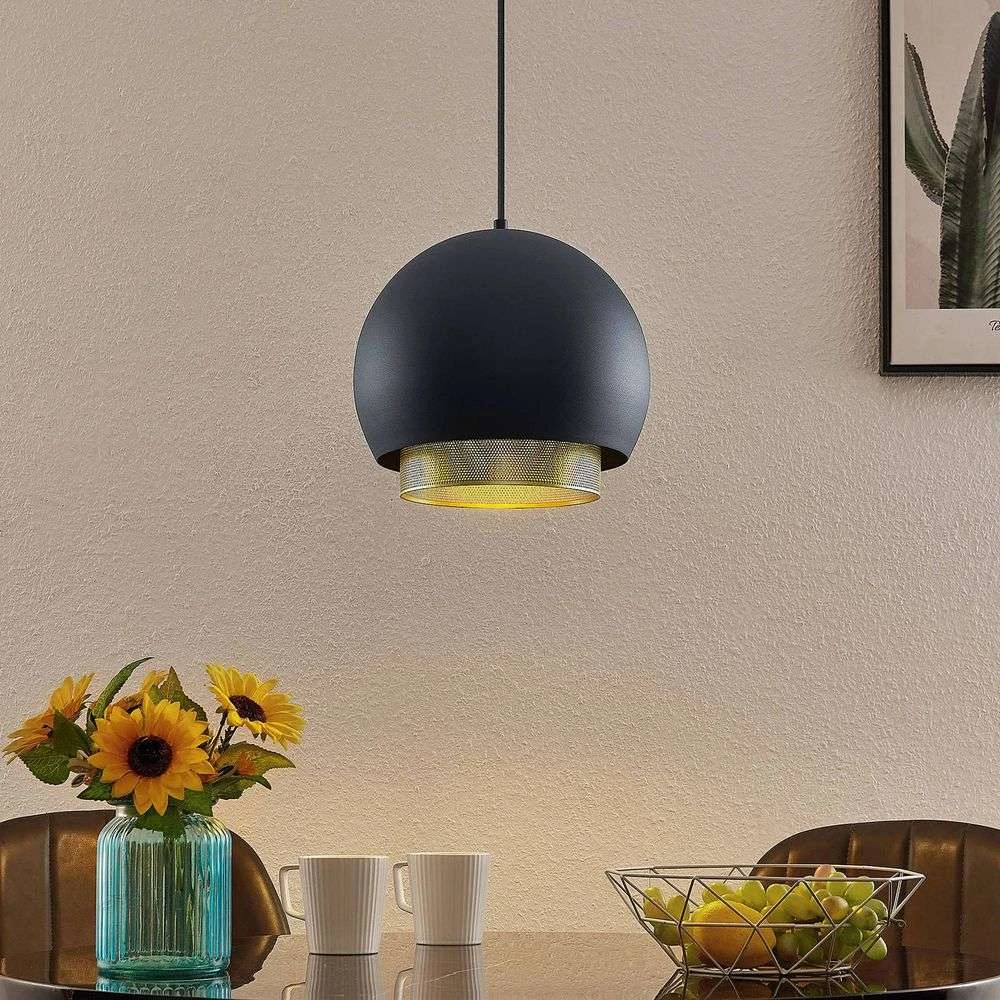 Lucande Lámparas Sivaniel Lámpara Colgante Ø30 Black/Gold - Lucande - Imagen 2