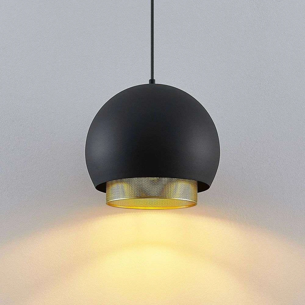 Lucande Lámparas Sivaniel Lámpara Colgante Ø30 Black/Gold - Lucande - Imagen 5