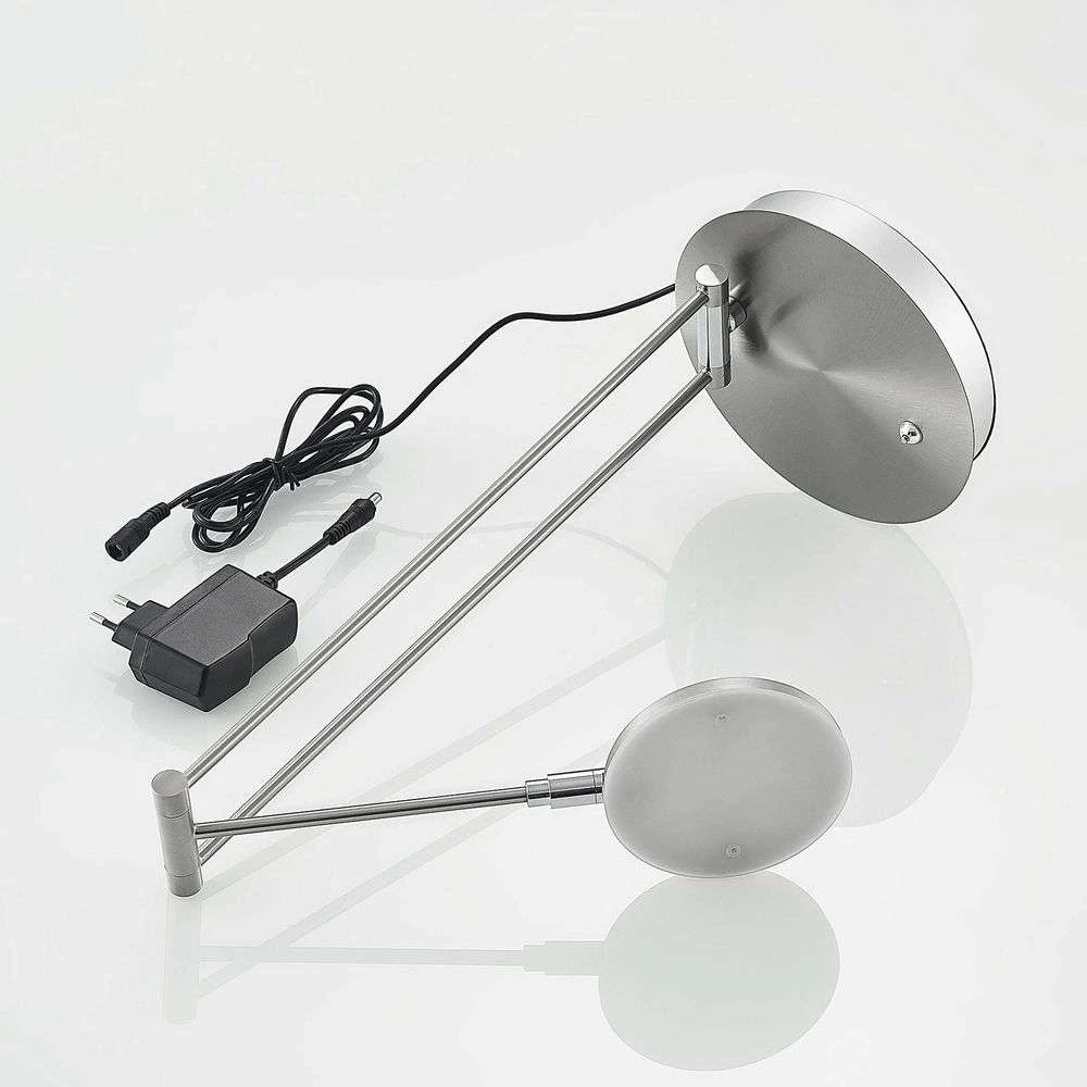 Lucande Lámparas Ensley LED Lámpara De Sobremesa Nickel - Lucande - Imagen 5