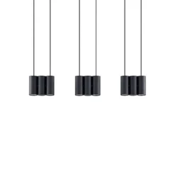 Lucande Lámparas Cesur 9 Lámpara Colgante Black - Lucande